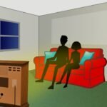 living room, tv, retro